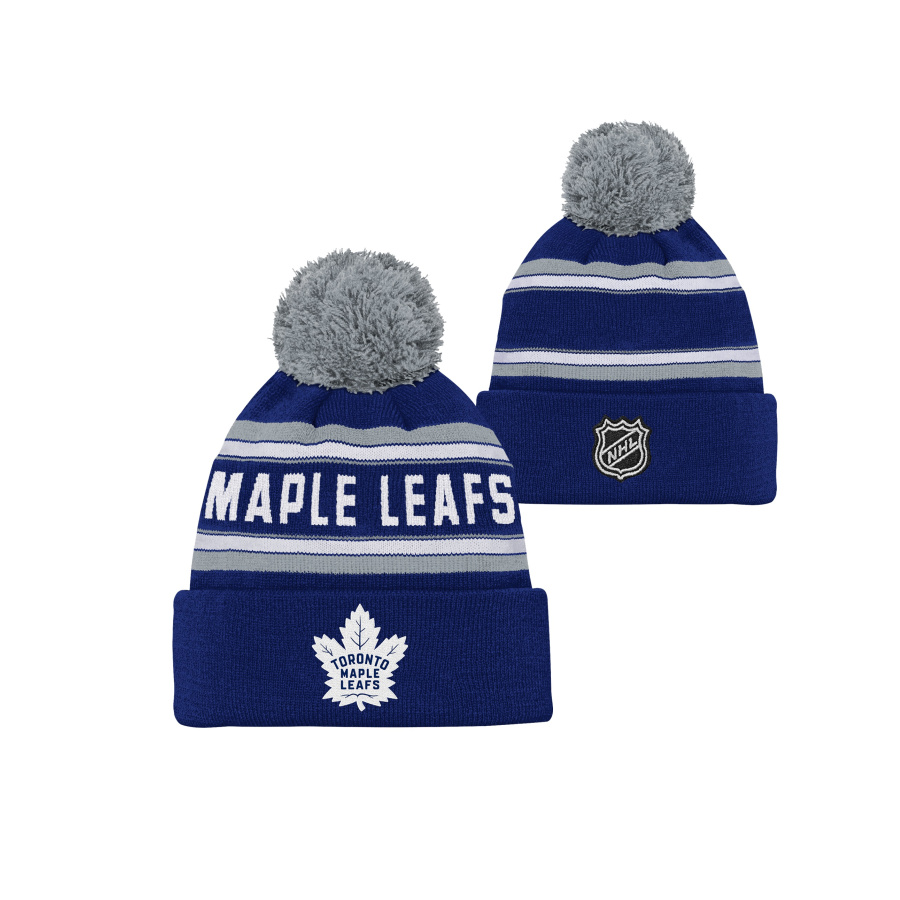 NHL JACQUARD - CUFFED KNIT WITH POM TORONTO MAPLE LEAFS DETSKÁ ZIMNÁ ČIAPKA